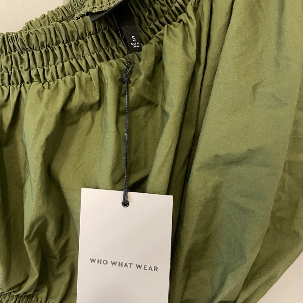Target Women's Puff Short Sleeve Cut Out Dress - Who What Wear - Olive Green - Picture 5 of 7